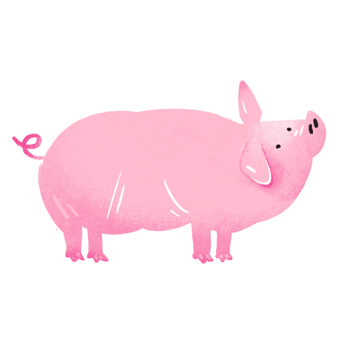 ピンクのぶたのイラスト